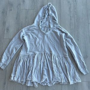 Free People Hooded Long Sleeve Sweater
